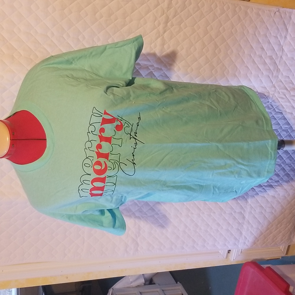 🍁💥Host pick 🍁 💥-Aqua green Christmas teeshirt XL custom made